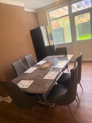Spacious dining area where meals are shared